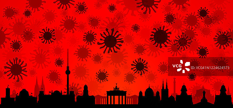 柏林的冠状病毒(所有建筑都是完整和可移动的)图片素材