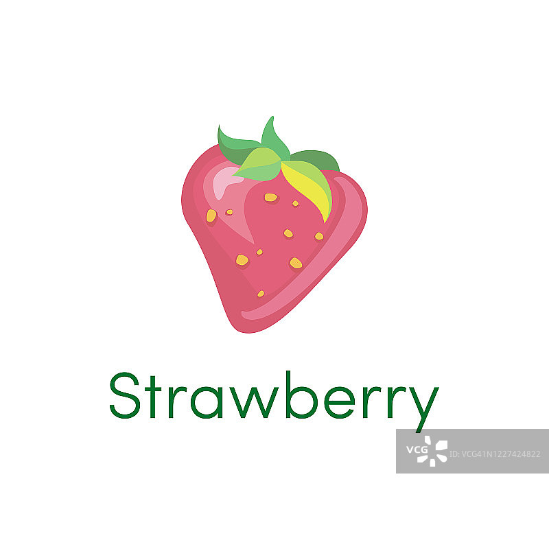 红色草莓水果图标孤立在白色的背景。矢量图图片素材