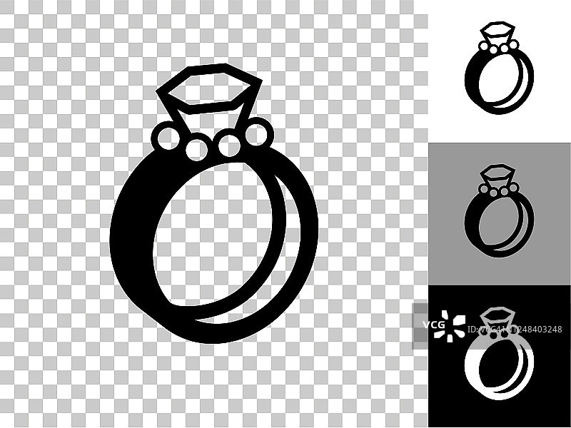 婚礼戒指图标在棋盘上透明的背景图片素材