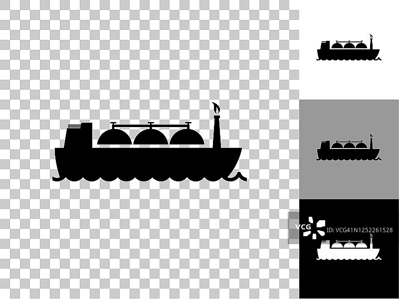 船运输气体图标在棋盘透明的背景图片素材
