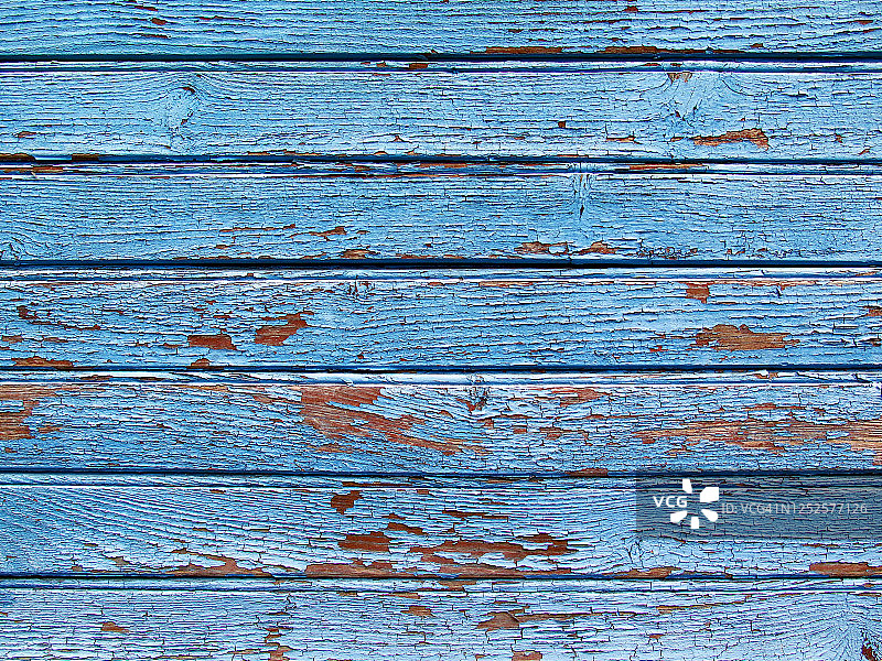 蓝色的木板墙，涂上天然的古铜色图片素材