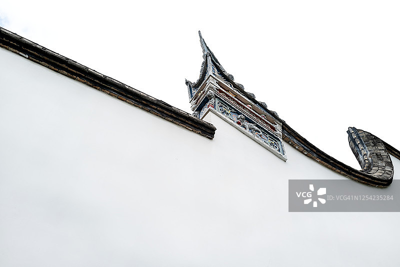 中国传统建筑风格的墙屋檐的线条图片素材