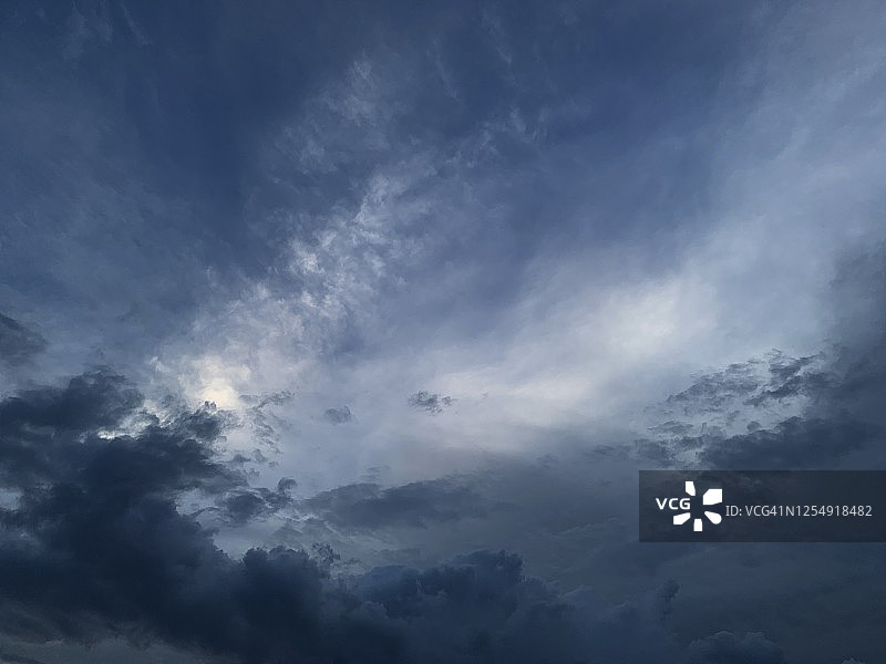 灰、白、蓝戏剧性的云图片素材