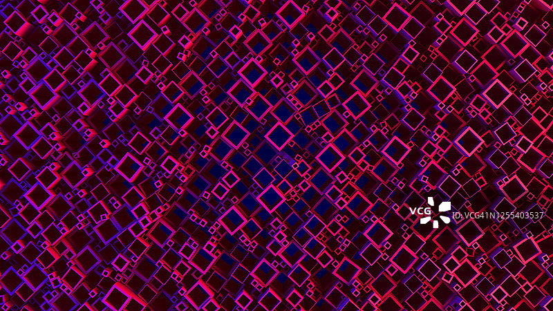 霓虹灯背景的抽象三维几何形状图片素材