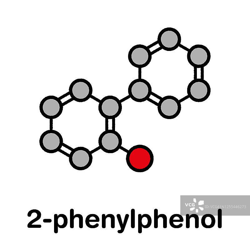 2-苯基苯酚防腐剂分子，插图图片素材