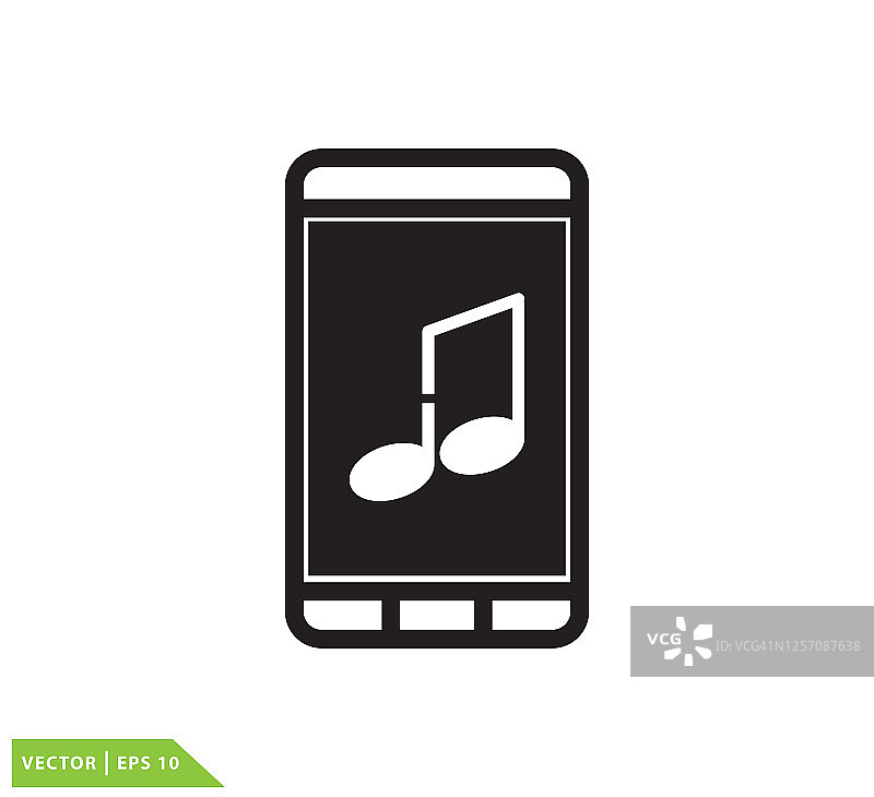 手机和音符音乐图标矢量标志设计模板图片素材