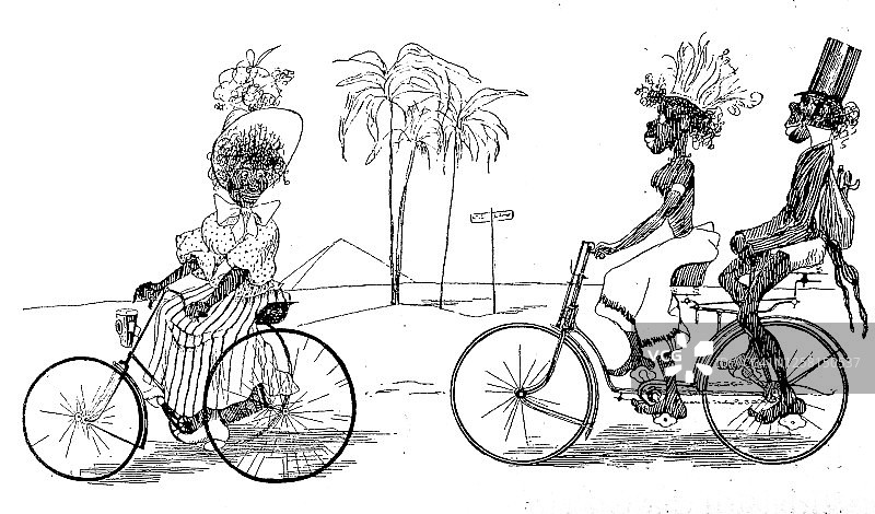 骑自行车去结婚的非洲家庭图片素材
