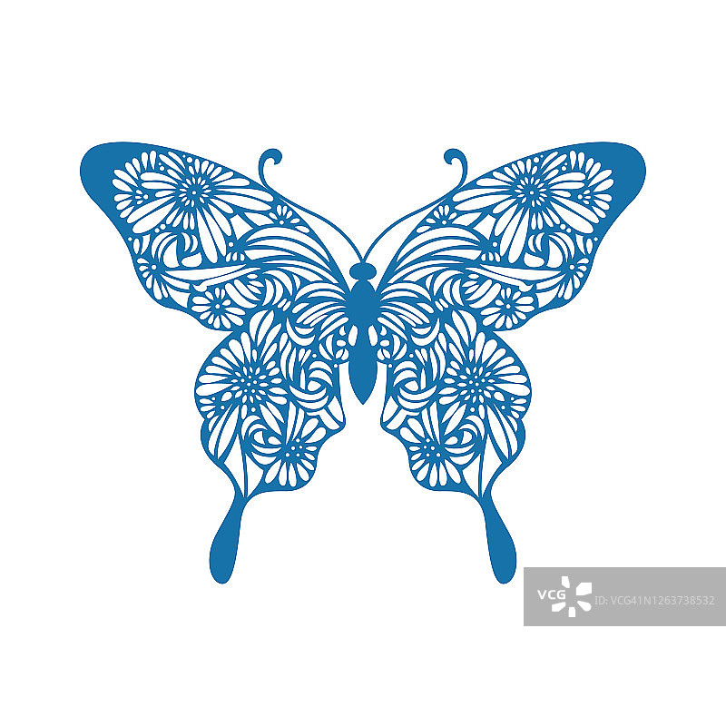 蝴蝶(中国剪纸模式)图片素材