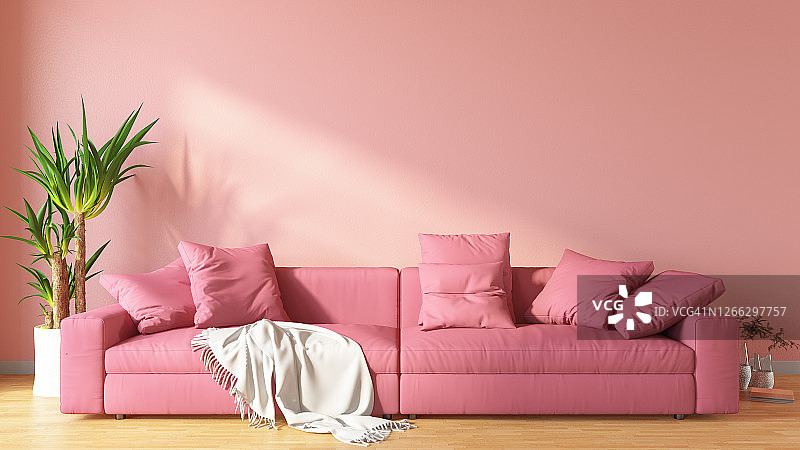 粉色客厅和沙发图片素材