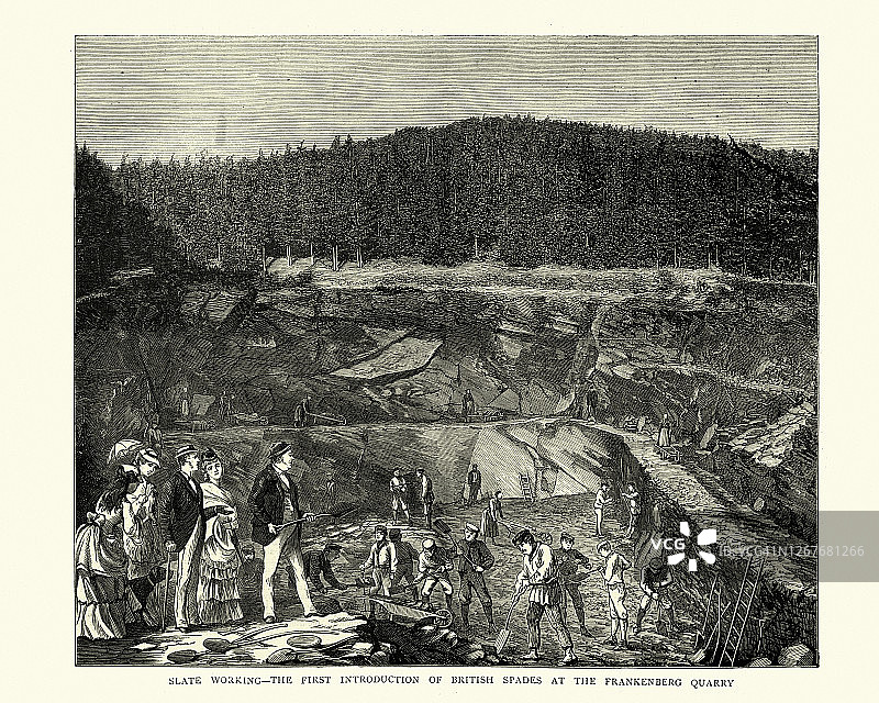 弗兰肯堡石矿场，哈尔茨，德国，19世纪图片素材