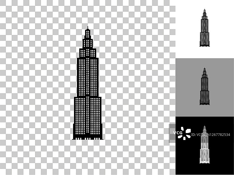 摩天大楼图标在棋盘透明的背景图片素材
