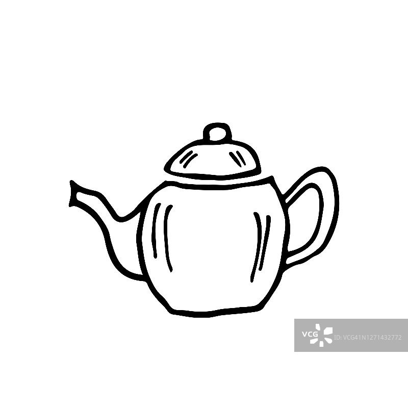 网络图标。茶壶象形瓷茶壶图片素材