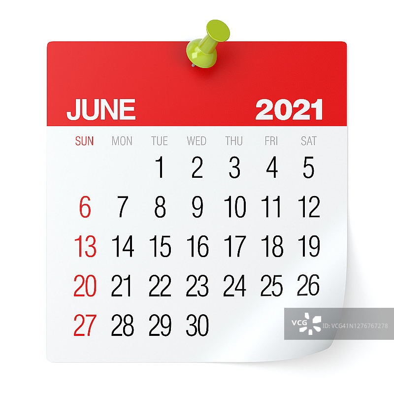 2021年6月-日历图片素材
