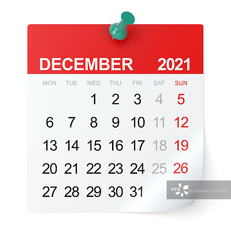 2021年12月-日历图片素材
