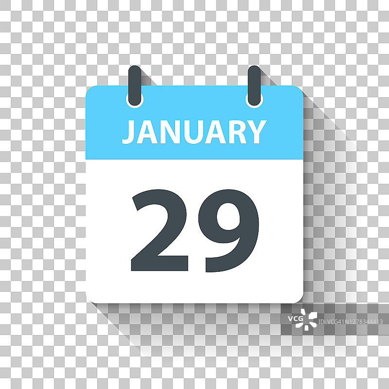 1月29日-日日历图标在平面设计风格图片素材