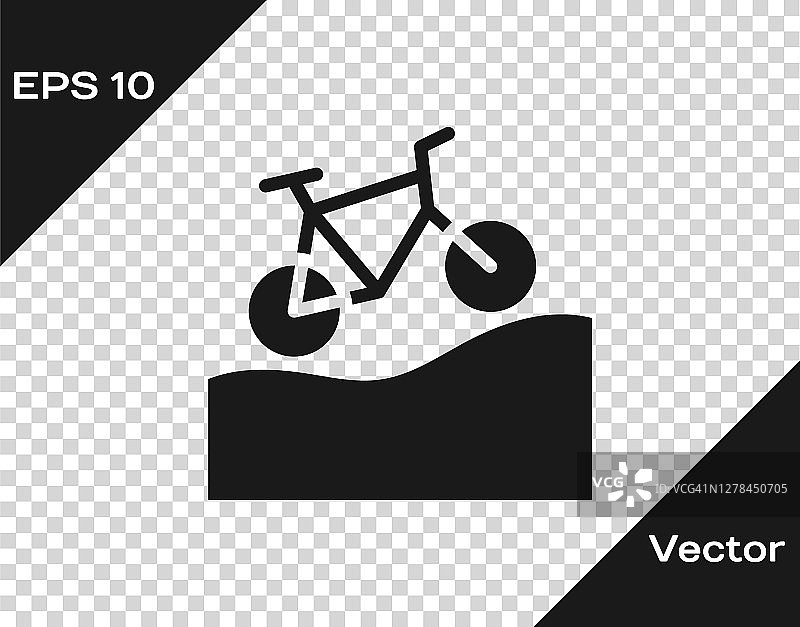 黑山自行车图标孤立在透明的背景。自行车比赛。极限运动。运动设备。向量图片素材