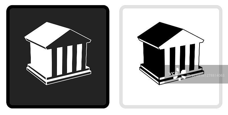 法律建筑图标在黑色按钮与白色翻转图片素材