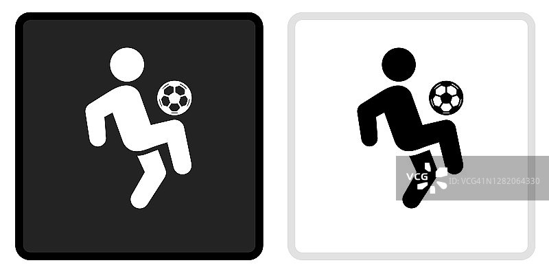 足球图标上的黑色按钮与白色滚动图片素材