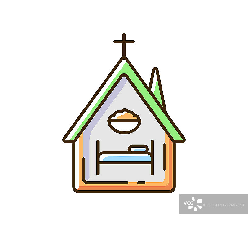 宗教庇护所RGB颜色图标图片素材