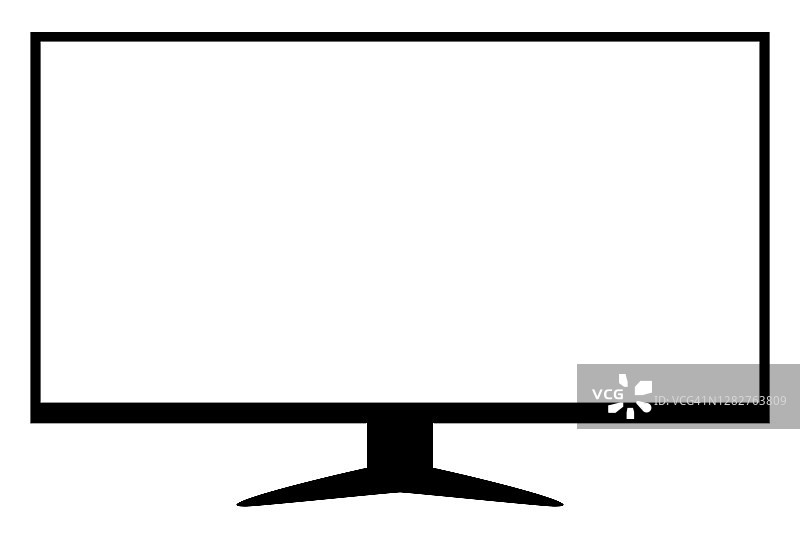 液晶电视宽屏隔离白屏，空白屏显示数字平面电视，为现代电视显示屏设计图片素材