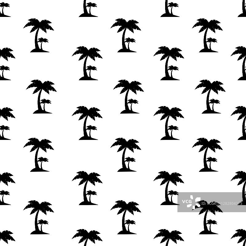棕榈树无缝图案上的白色背景。图片素材