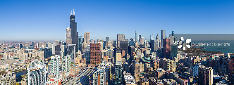 芝加哥市区全景图片素材