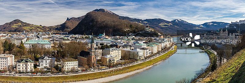 奥地利萨尔茨堡冬季城市景观图片素材
