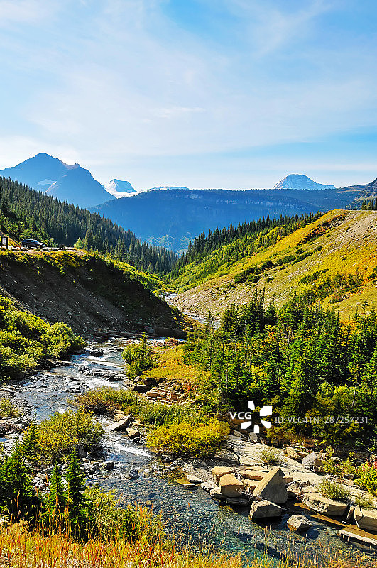 美国蒙大拿州冰川国家公园的锡耶溪图片素材