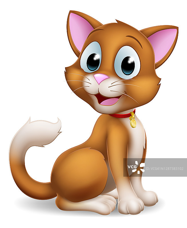 猫卡通宠物小猫可爱的动物角色图片素材