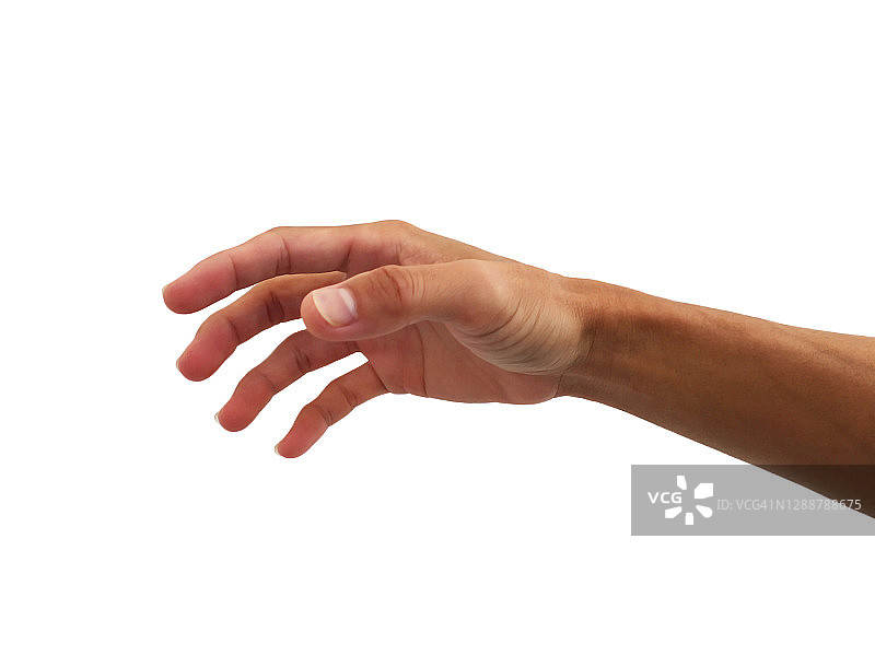 人的手是伸出去触摸或在白色背景上的手势图片素材