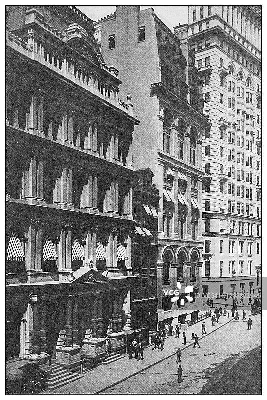纽约金融区大楼:宽街图片素材