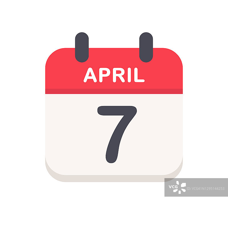 4月7日-日历图标图片素材