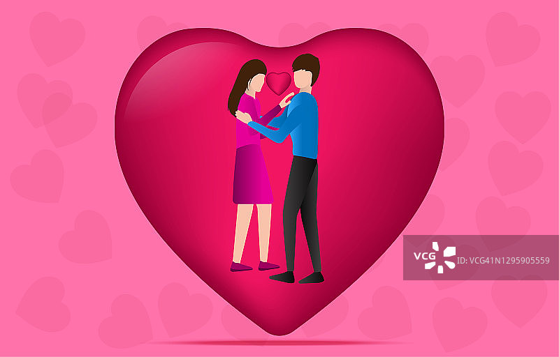 男女情侣爱情设计图形符号心形概念情人节图片素材