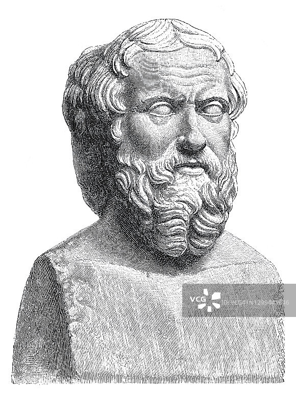 古希腊历史学家希罗多德的肖像图片素材