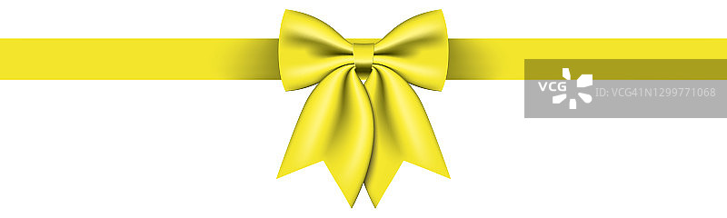 黄色蝴蝶结和丝带图片素材
