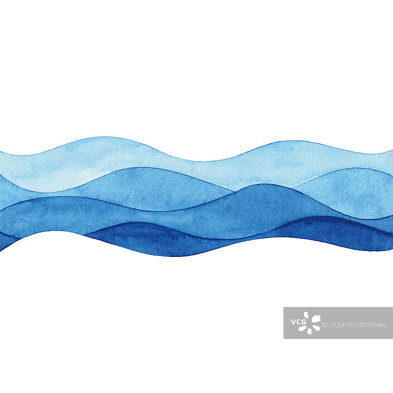 水彩抽象蓝色波浪图片素材
