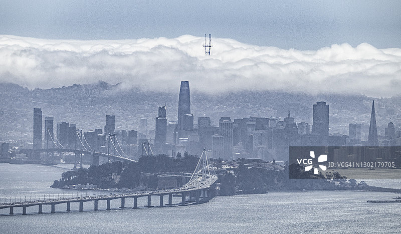 从海湾对岸眺望旧金山的天际线图片素材