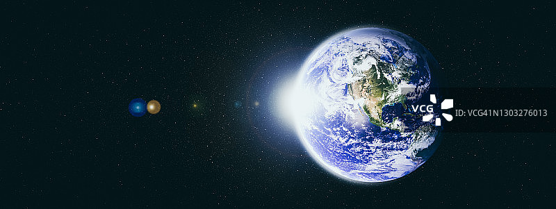地球地球从太空显示真实的地球表面和世界地图图片素材