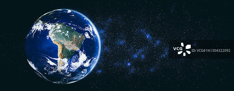 地球地球从太空显示真实的地球表面和世界地图图片素材