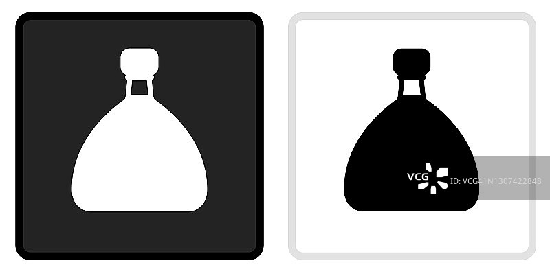 酒精瓶图标上的黑色按钮与白色翻转图片素材