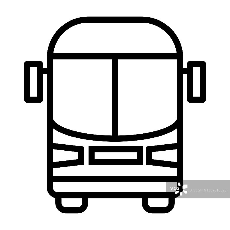 公交线路图标，轮廓符号矢量插图图片素材