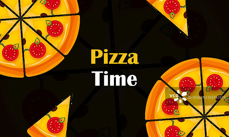 披萨时间横幅设计图片素材