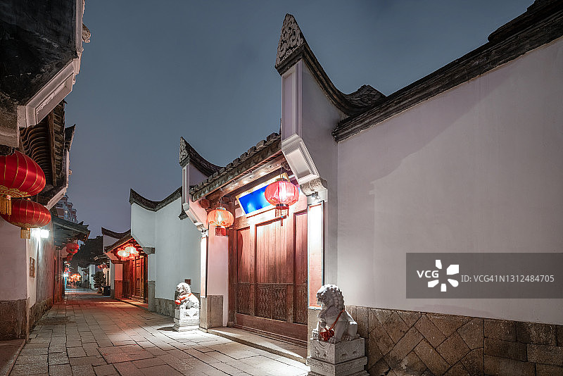 中国福建福州的传统建筑风格的房子。图片素材