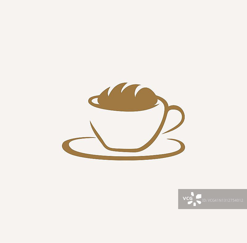 咖啡和面包房图标插图。复古咖啡与面包设计模板。创意食品设计灵感图片素材