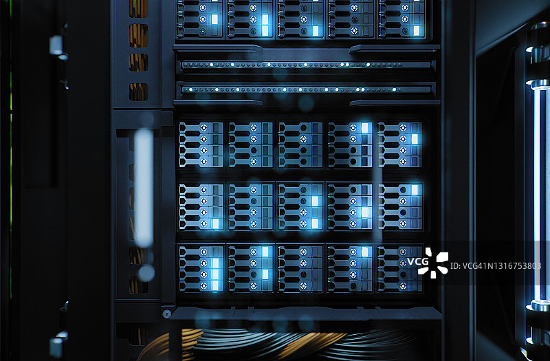 用于云计算的服务器机房数据中心中的超级计算机图片素材