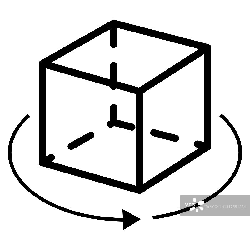 3d旋转箭头，立方体，对象视图图标图片素材