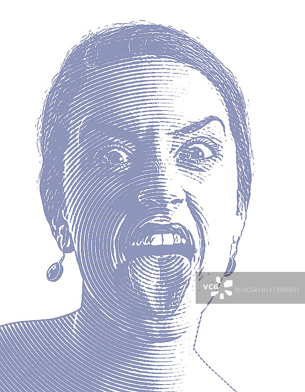 女人伸出舌头大笑图片素材