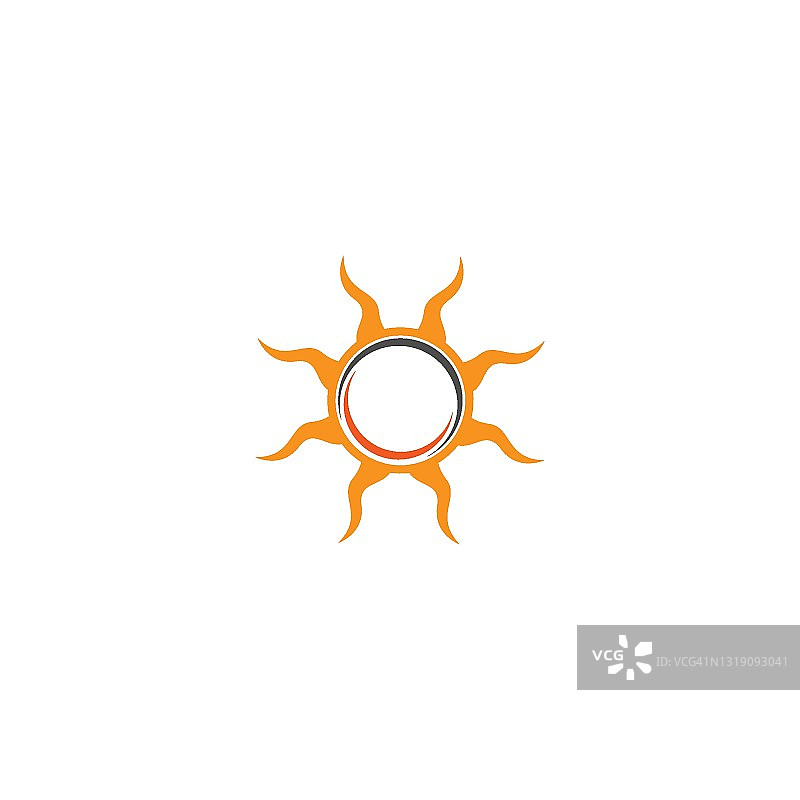 太阳标志图标平面设计矢量模板图片素材