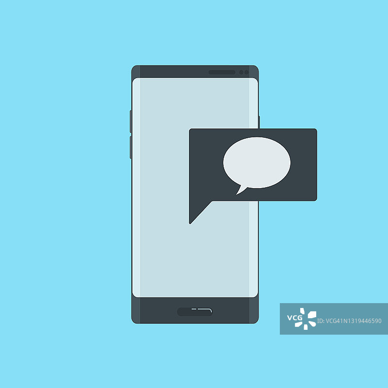 移动聊天图标。代表网络聊天和对话的手机图片素材