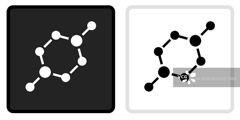 化学键图标在黑色按钮与白色翻转图片素材